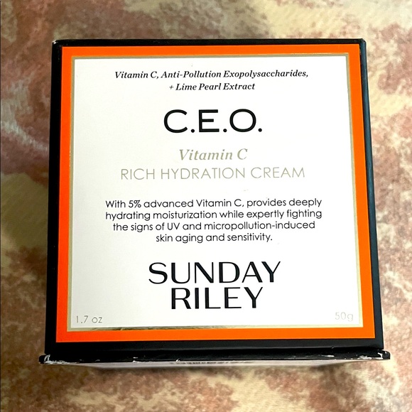 Sunday Riley C.E.O. Vitamin C Hydration Cream - Black, Orange, and White - Picture 1 of 6